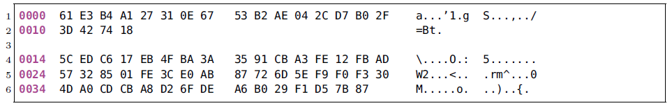 An encrypted Virut C2 message